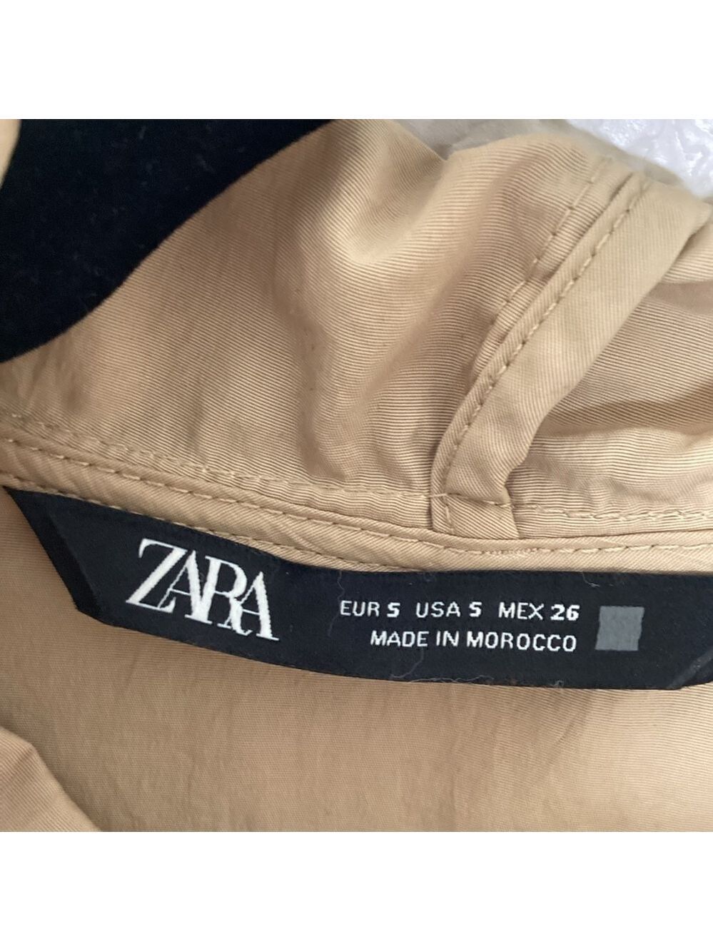 ZARA SIZE S ACTIVE ANORAK JACKET TAN SHORT CROPPED TOP GUC - Picture 12 of 14